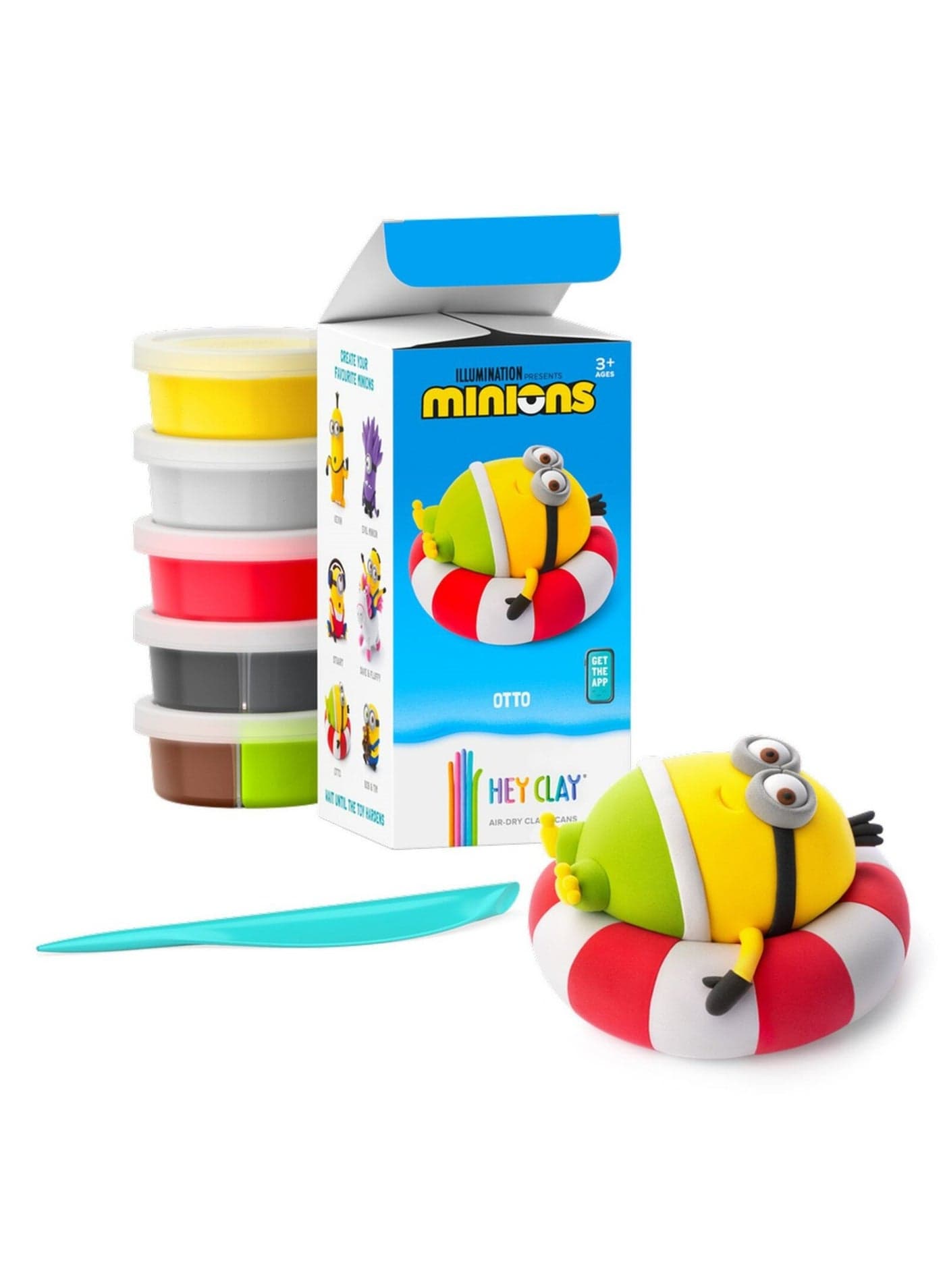 Minions Otto Colourful modelling air-dry clay, 5 cans with fun interactive app for kids 3 years +