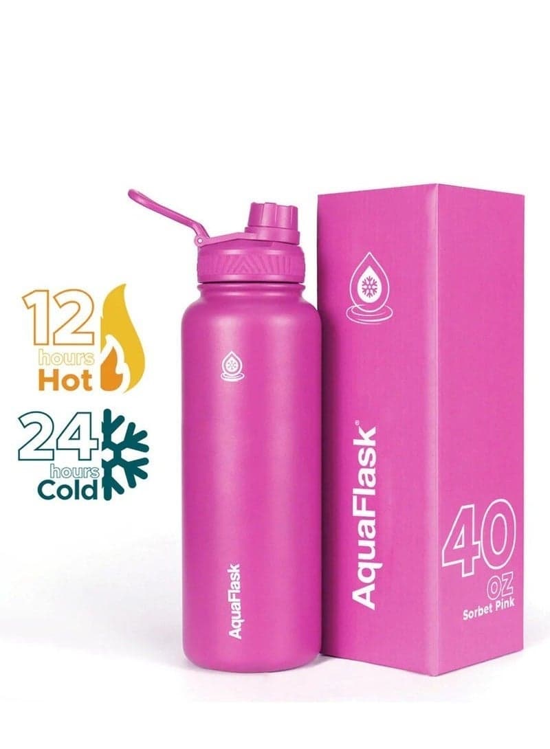 Water Bottle 40 oz/ 1.18 Liter with Spout Lid Vacuum Insulated Stainless Steel (Pink 40 oz/ 1.18 Liter)