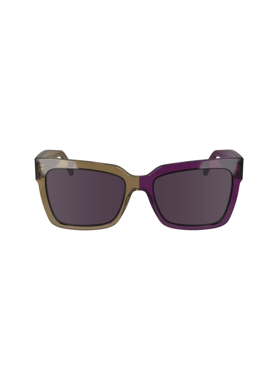 FULL RIM ACETATE MODIFIED RECTANGLE CALVIN KLEIN JEANS SUN CKJ24606S 5418 (208) BROWN TO VIOLET