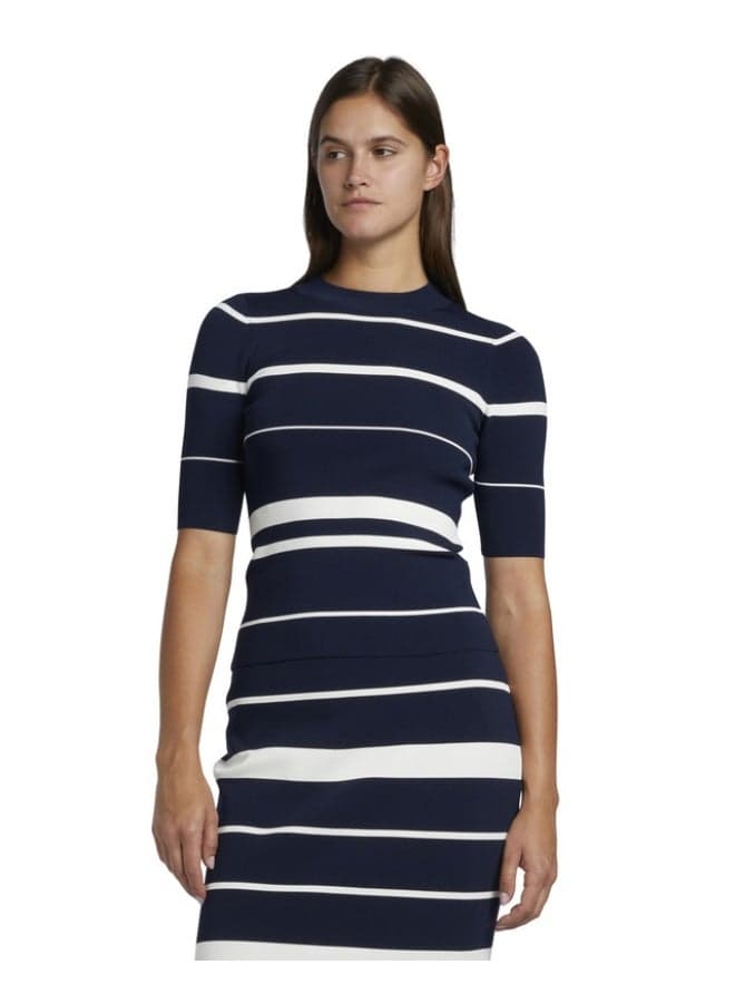 Stripe Fitted Knit Top