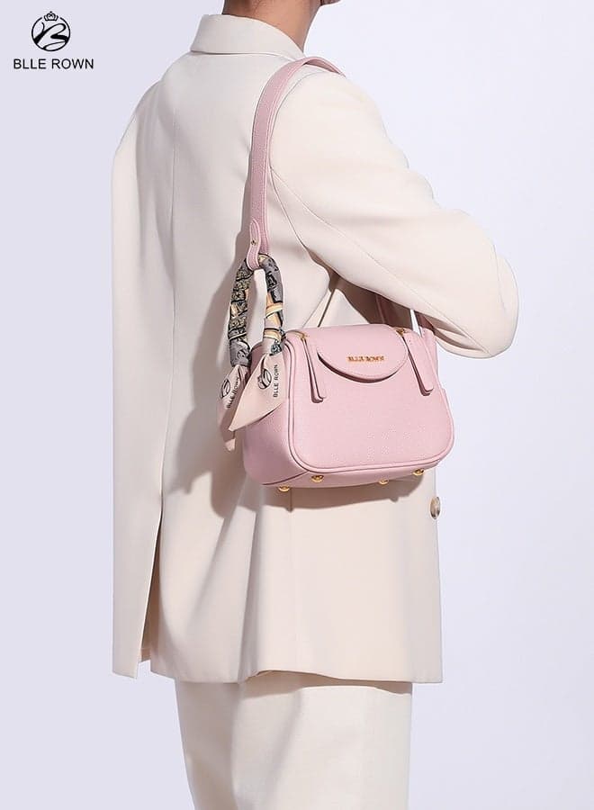 Elegant Ladies Handbag Women Shoulder Crossbody Tote with Scarf Decoration Two Straps Chic Design for Daily Work Travel Shopping