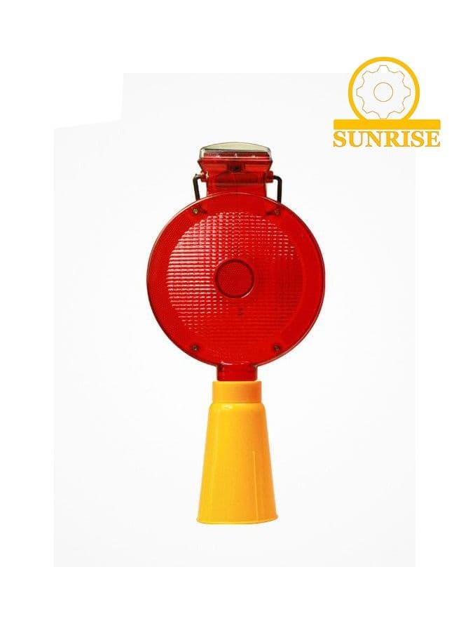 Warning Flashing Traffic Cone LED Red Light, LED Solar Powered Road Construction Cone Traffic Flicker Beacon Lamp