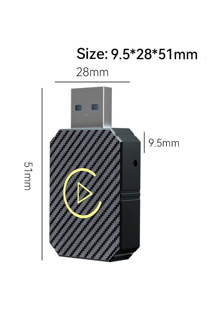 2 in 1 Wireless CarPlay Adapter Mini Box with Bluetooth 5.0 and WiFi for Wired CarPlay Auto Cars
