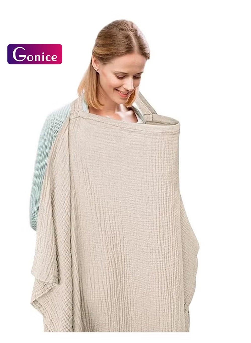 360° Privacy Breastfeeding Cover with Adjustable Neck Strap – Lightweight & Breathable Multi-Use Nursing Shawl, Baby Observation Window, Portable for Outdoors (75x95cm)