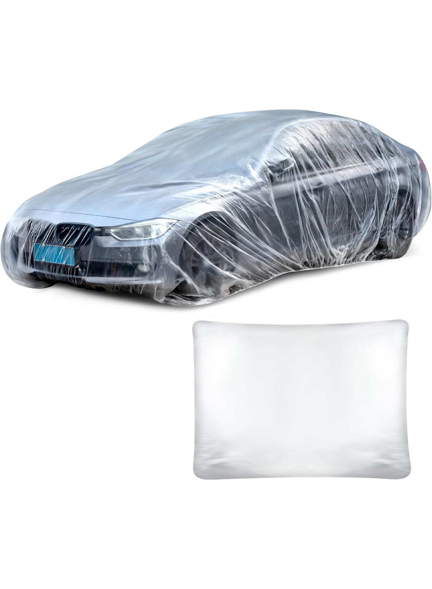 Universal Transparent LDPE Car CoverDisposable Full Car Protection Rain & Dust Resistant Outdoor Garage Cover