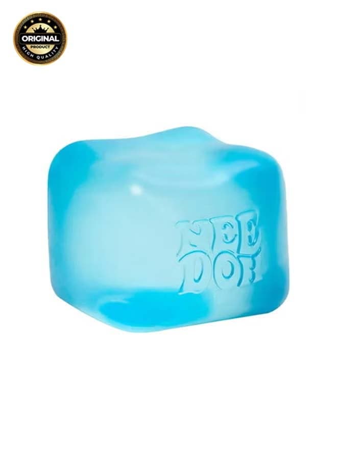 NeeDoh Nice Cube Sensory Squeeze Toy, Stress Relief Cube, Soft & Durable, 2.25 Inch Blue Cube
