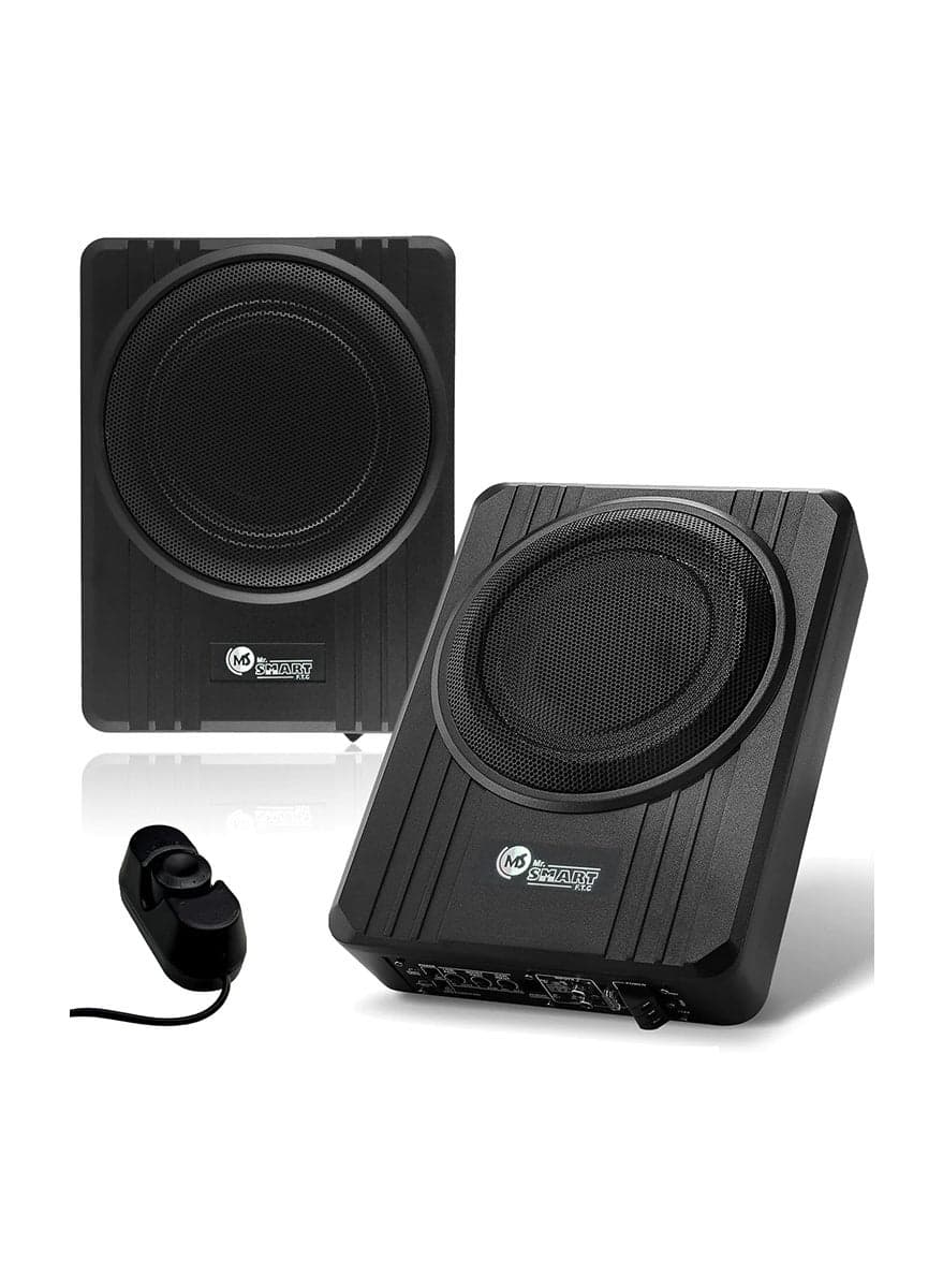 MR.SMART 3200W Under Seat Active Car Subwoofer | Ultra Slim Bass Speaker with Built-in Amplifier | Deep Bass | Universal 12V Car Audio System