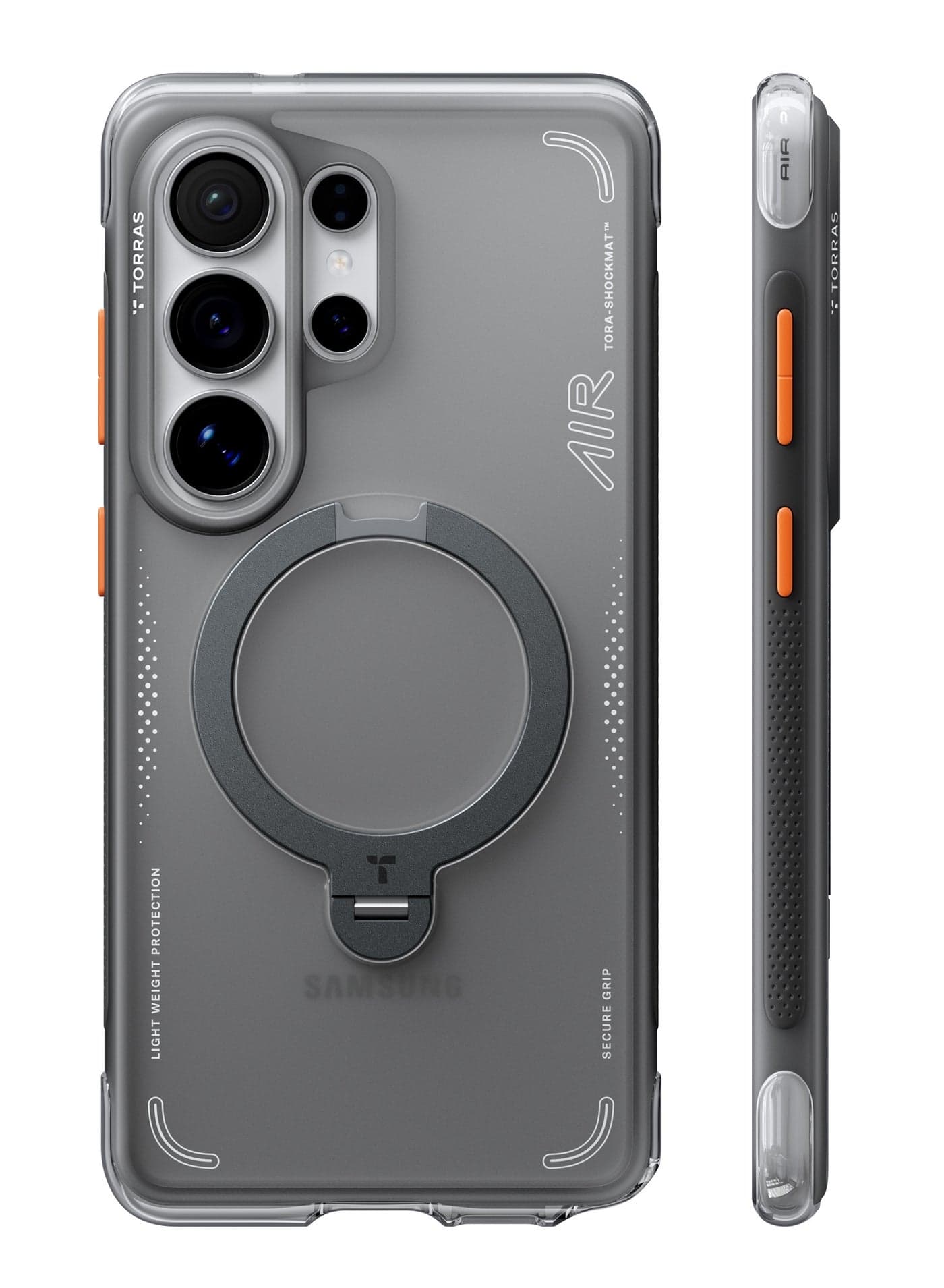 Ostand Q3 Air Spin Series for Samsung Galaxy S26 Ultra Case with 360° Magnetic Stand, Fit for MagSafe, Airbag Cushion, Mil-Grade Drop Tested, Shockproof Phone Case, Shadow Black