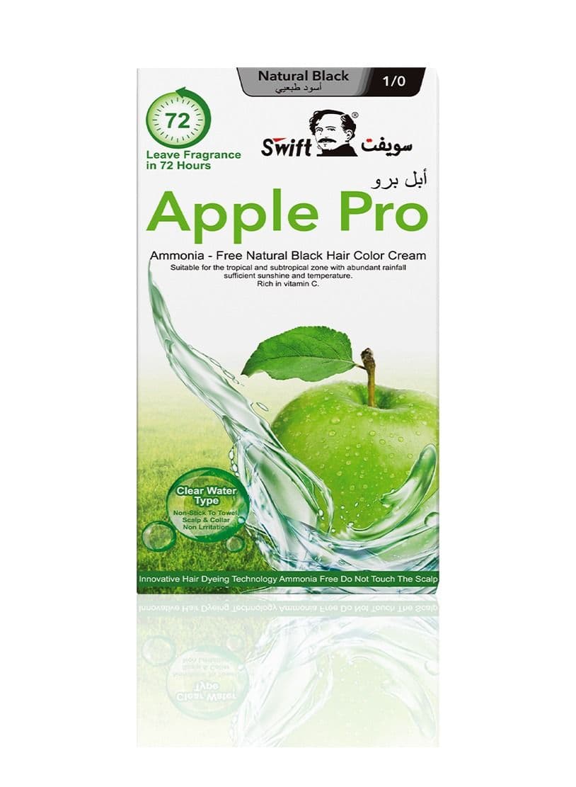 Apple Pro Ammonia free Hair Color Cream Natural Black 100mlx2