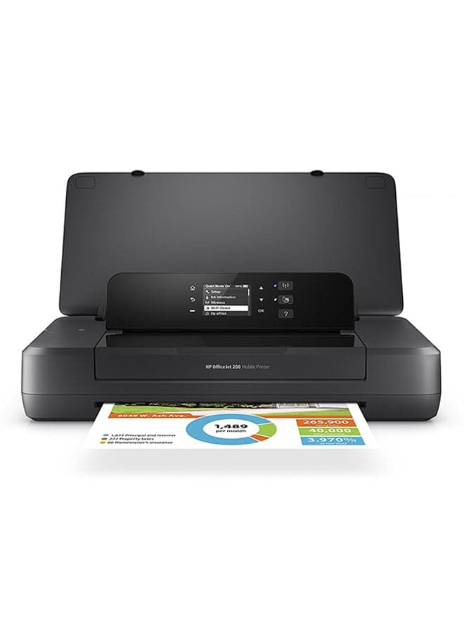 OfficeJet 202 Color Portable Mobile Printer, Easy Business Printing, Up to 9 ppm Print Speed, Up to 1200 x 1200 dpi, Up to 50 Paper Input, 1 USB 2.0; Wi-Fi, Black
