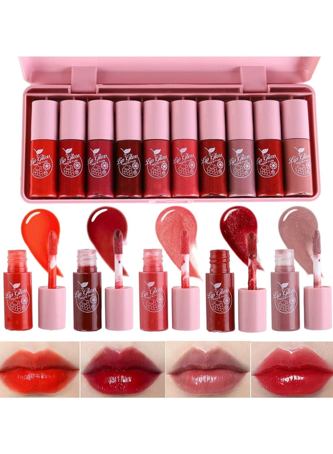 10 Colors Lip Stain Long Lasting Waterproof, Tinted Cheek & Lip Stain, Korean Lip Tint, tinta para labios, Mini Liquid Lipstick Set