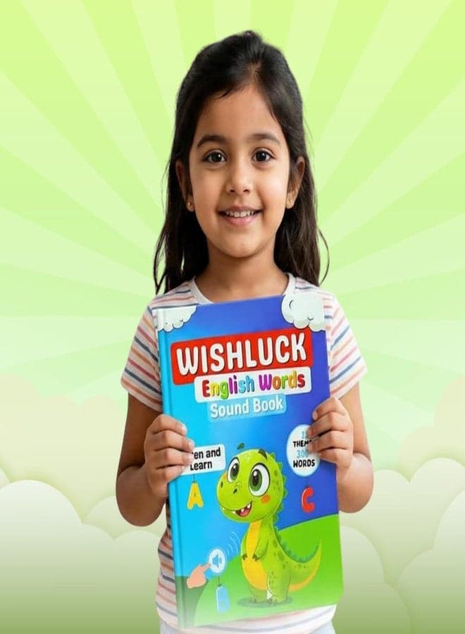 كتاب WishLuck التفاعلي لتعليم الكلمات الإنجليزية للأطفال | كتاب صوتي تعليمي لتنمية اللغة والكلام | كتاب تعليمي ناطق | لعبة تعليمية مبكرة بدون شاشة