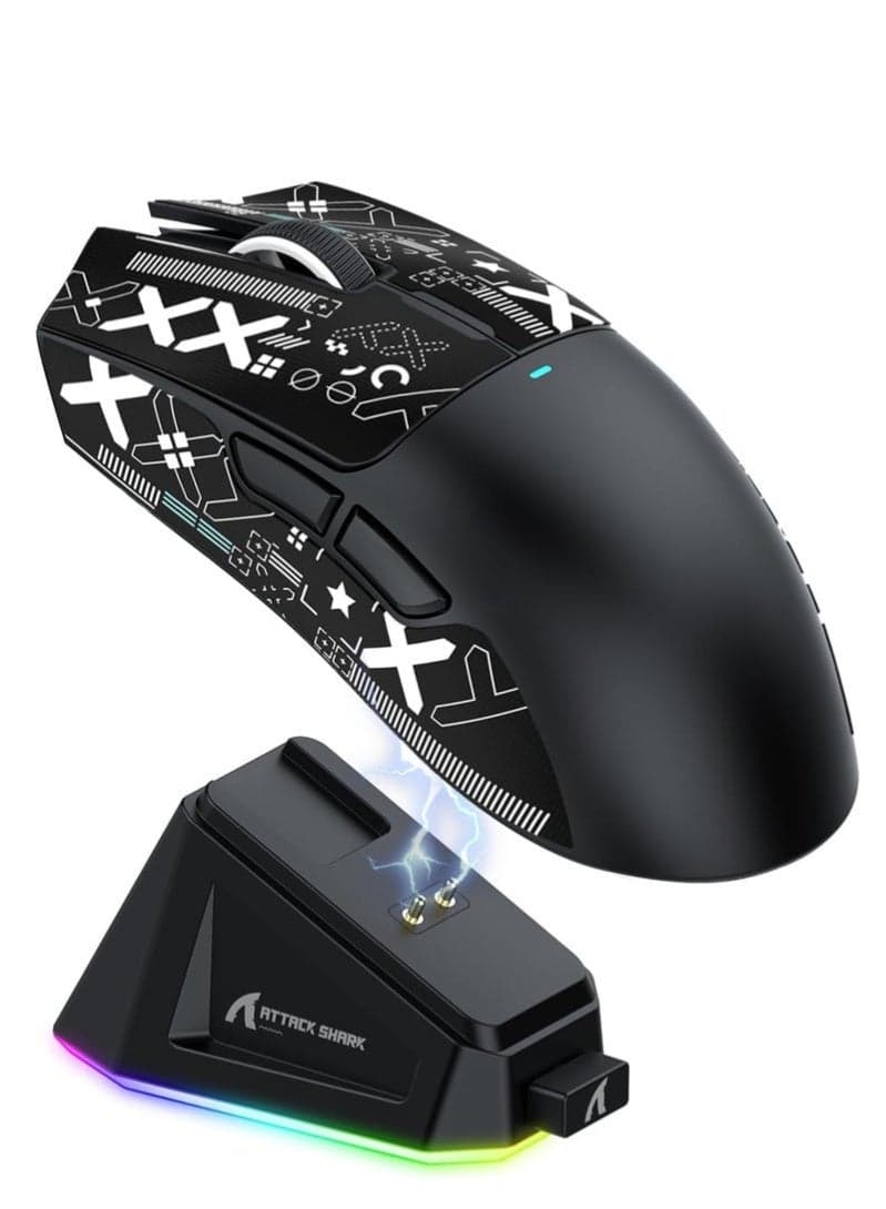 X11 Lightweight Wireless Gaming Mouse with RGB Charging Dock, Tri-Mode: 2.4G/USB-C Wired/BT, Up to 22K DPI, PAW3311 Optical Sensor, HUYU Switch, 5 Programmable Buttons for PC/Mac