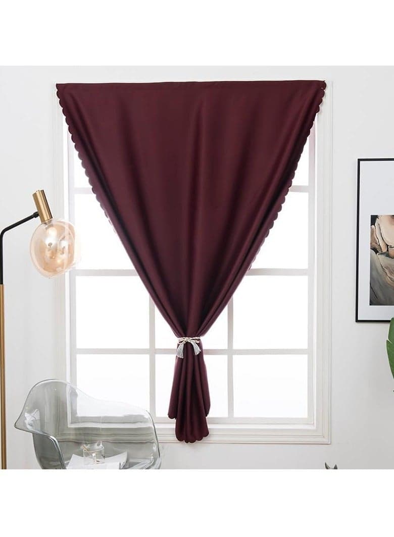 Portable 100% Self-Adhesive Blackout Curtains for Bedroom and Kitchen, Thermal Insulated Room Darkening Drapes, Easy to Install, 1 Piece Red, 47" x 72"