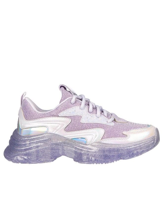 Skechers Prismatic Kids' Silver Lace-Up Shoes