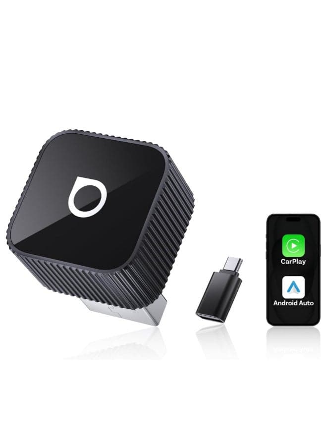 Ottocast Mini Cube 3.0 Wireless CarPlay & Android Auto Adapter Plug & Play Fast Auto-Reconnect Bluetooth 5.4 WiFi 6