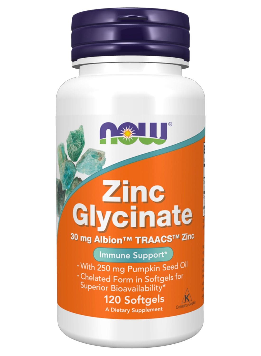 Zinc Glycinate Dietary Supplement - 120 Softgels