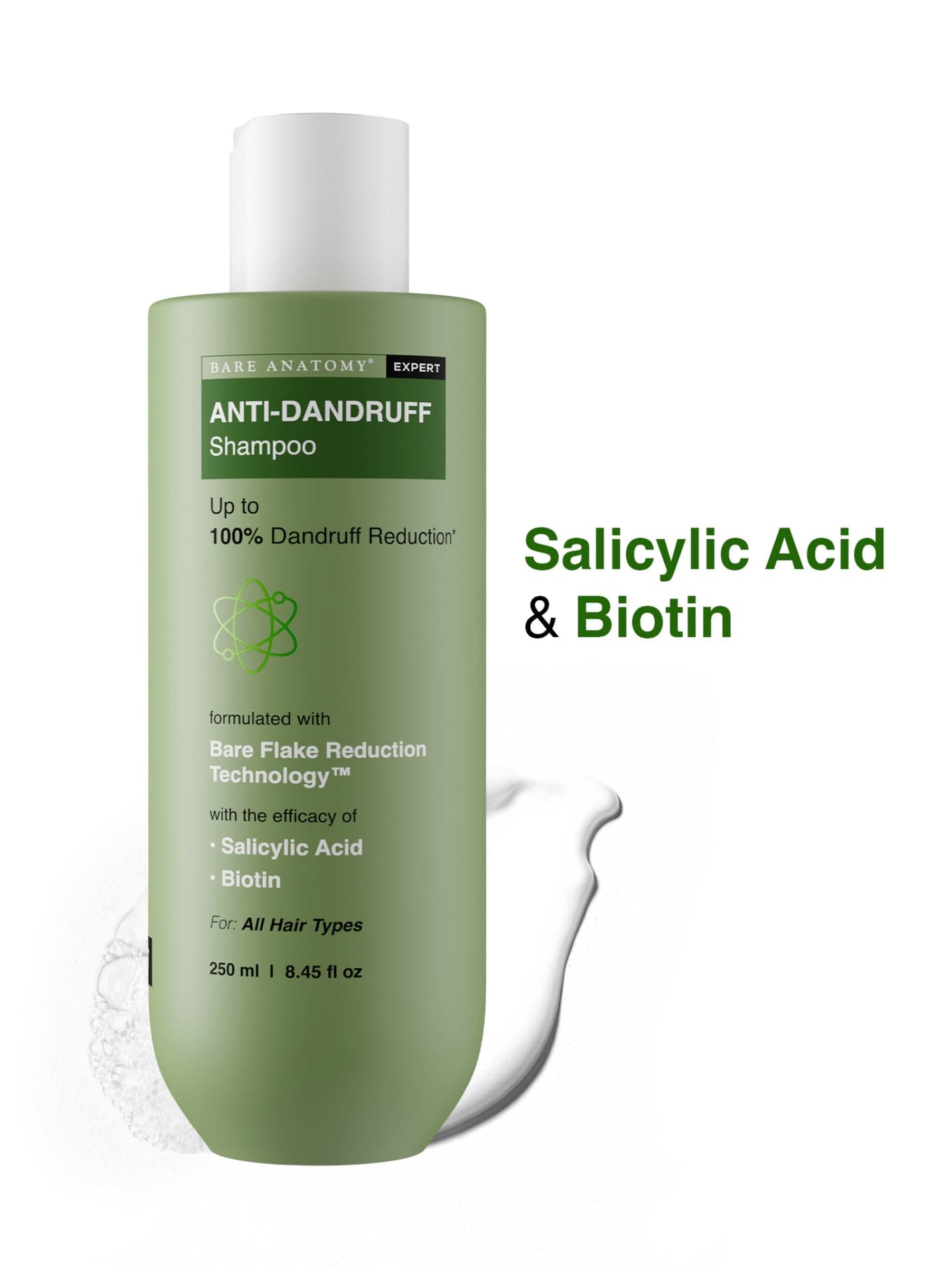 Anti Dandruff Shampoo, Salicylic Acid & Biotin, Targets Oily Scalp and Sheds Dry Flakes