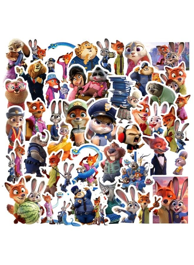 50-Piece Crazy Zootopia Stickers Waterproof Vinyl Stickers for Laptop Phone Case