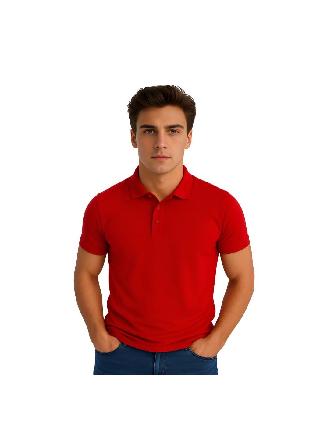 Basic Adult Unisex Polo Short Sleeve Tshirt 220 Gsm Red