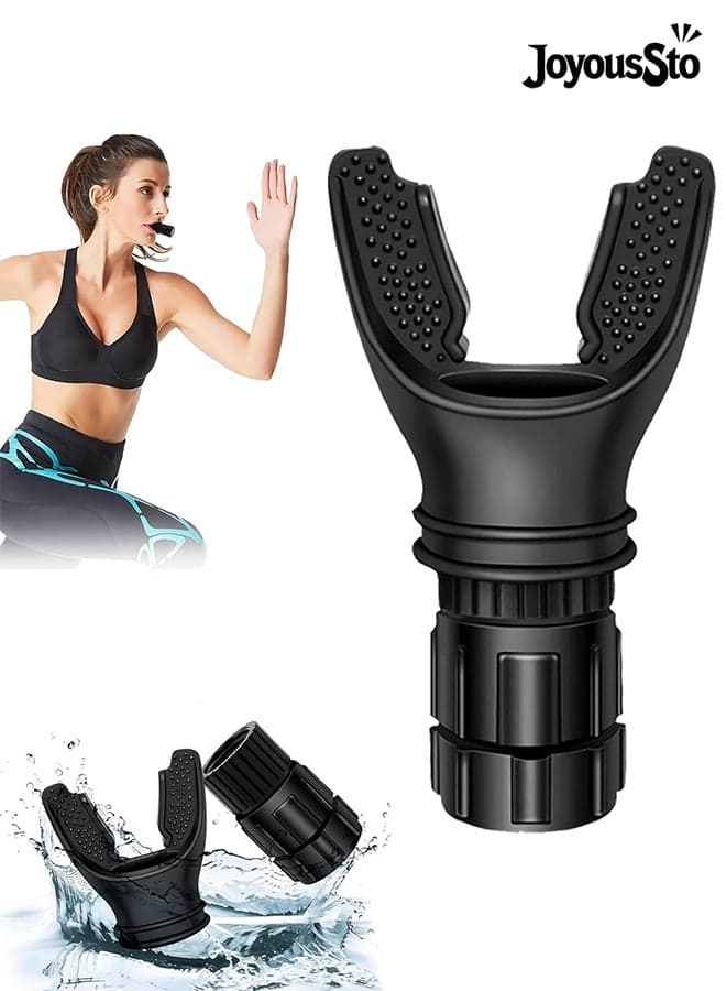 Portable breathing exercise device for lungs, Breathing trainer with Resistance Adjustable, Lung Trainer with excellent quality silicone, Improve Breathing Capacity and Endurance,Easy to Clean and Use