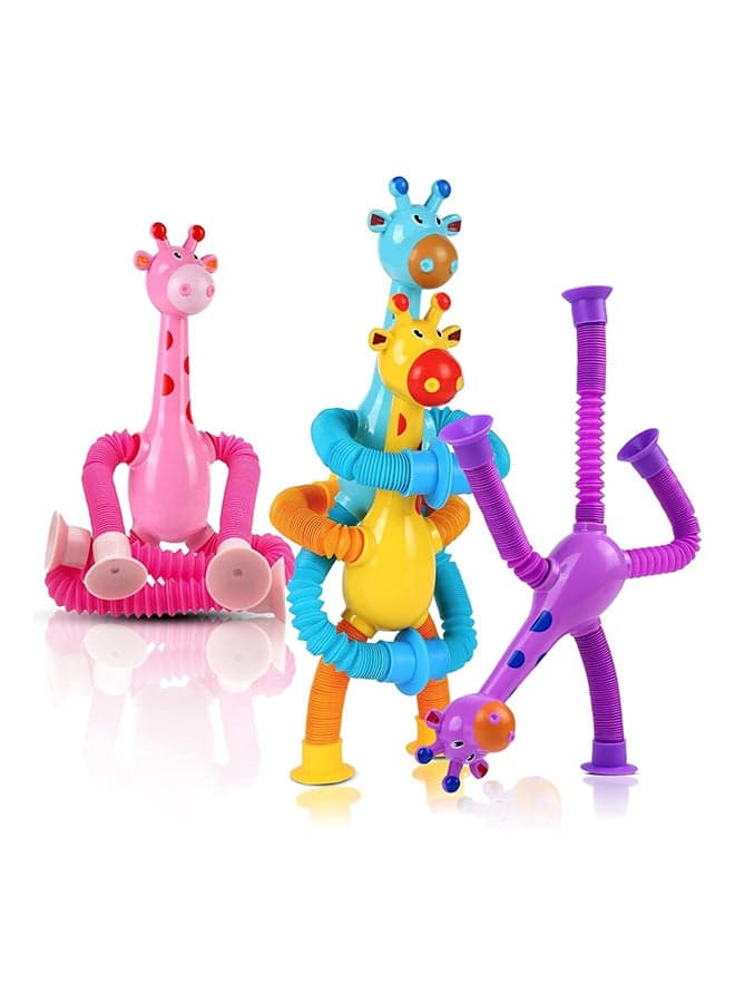 Toyland Pop Tubes Telescopic Suction Cup Giraffe Toys,Animal Fidget Toys Sensory Toys for Toddlers Kids with Autism Adults Anxiety Relief, Party Favors for Kids Goodie Bag Stuffers (4Pcs)