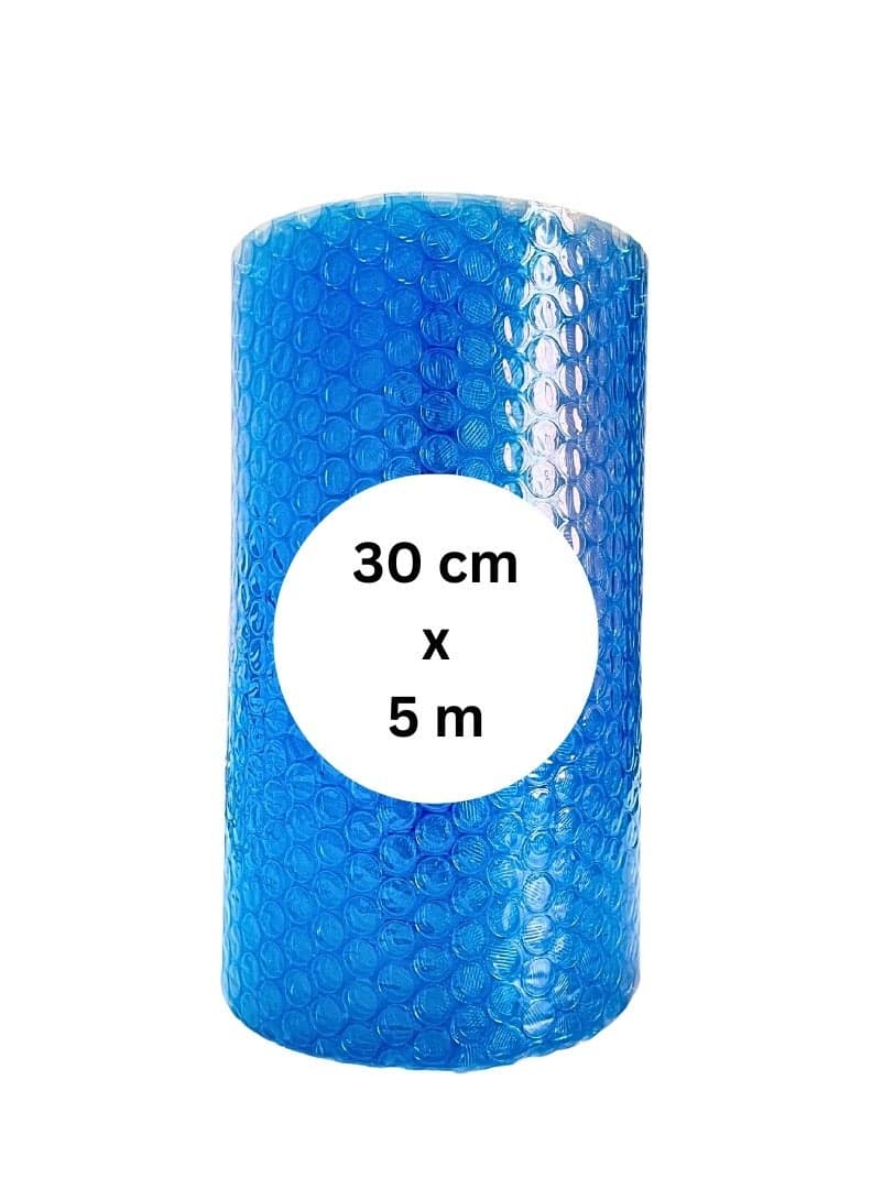 BLUE Air Bubble Wrap Roll for cushioning, packaging, wrapping, moving with very high cushioning strength, Size 30cm x 5m