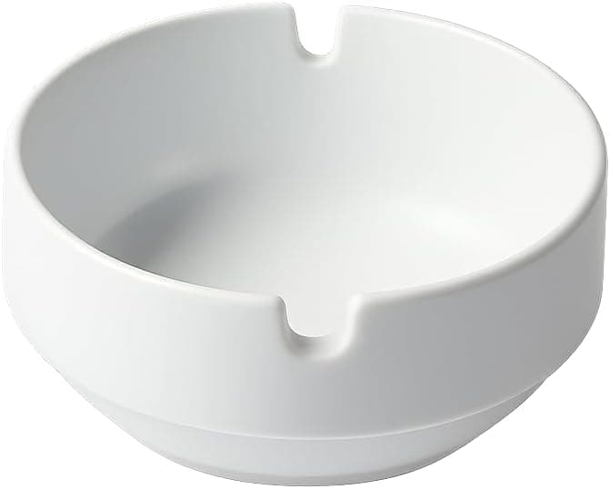 B&S Parisian Ceramic Ashtray White Round Ashtray with Rests, Heat-Resistant & Durable Ideal for Home, Office, Caf , Patio, Indoor & Outdoor Use