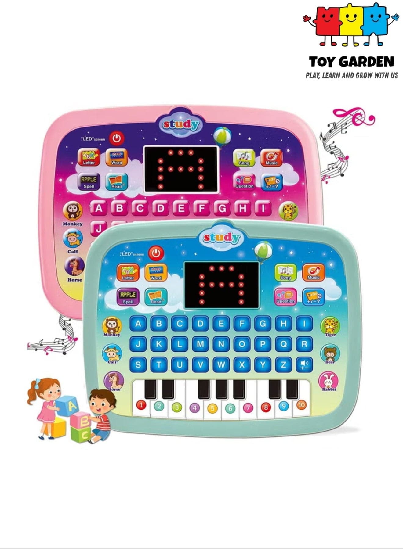 Assorted Color Kids Learning Tablet for Toddlers with LED Screen | Interactive Educational Toy Teaching Alphabet, Numbers, Words, Music & Math | Early Development Montessori Electronic Pad for Boys & Girls Age 3-6 | Smart Learning Tablet Gift for Kids