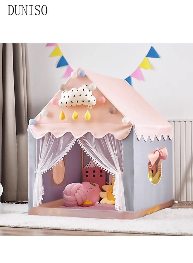 Kids Tent,Play Tent Playhouse for Kids Princess Castle Tent Gift Toys for Girl Play House for Toddler Children Indoor(Lotus Pink)