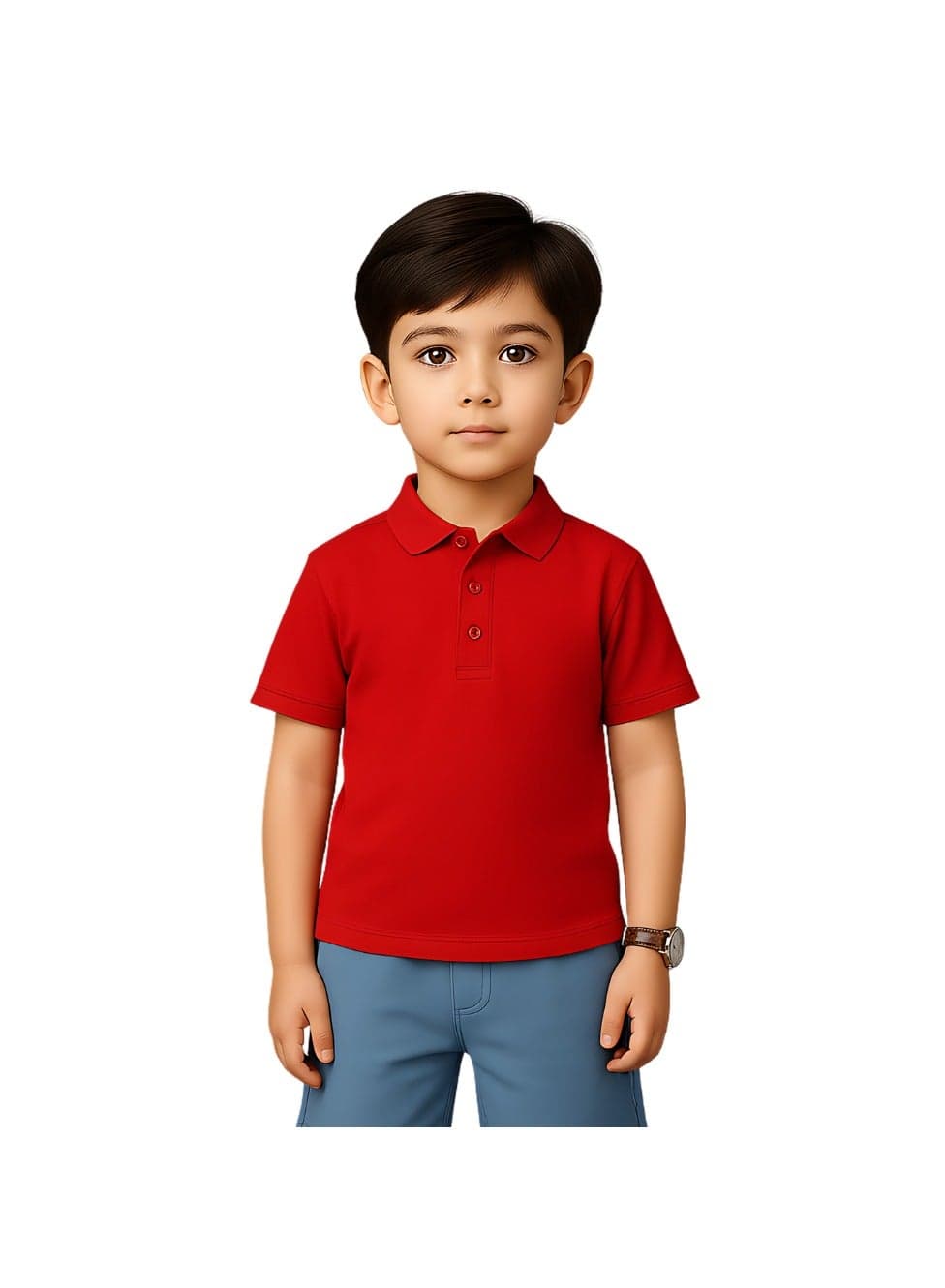 Basic Unisex Kids polo T-shirt 230 GSM (Red)
