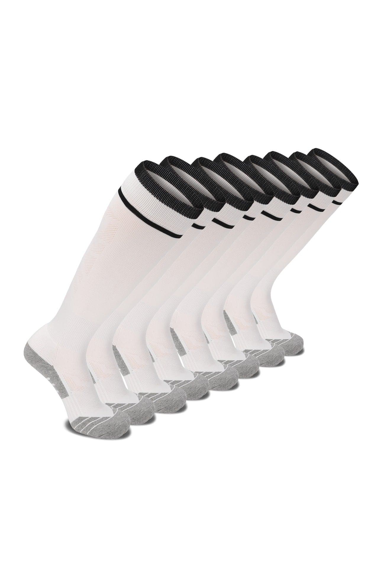 Unisex Athletic Knee High Breathable Compression Solid Tube Soccer Football Sport Socks 1/2/3/4 Pairs for Youth Adult
