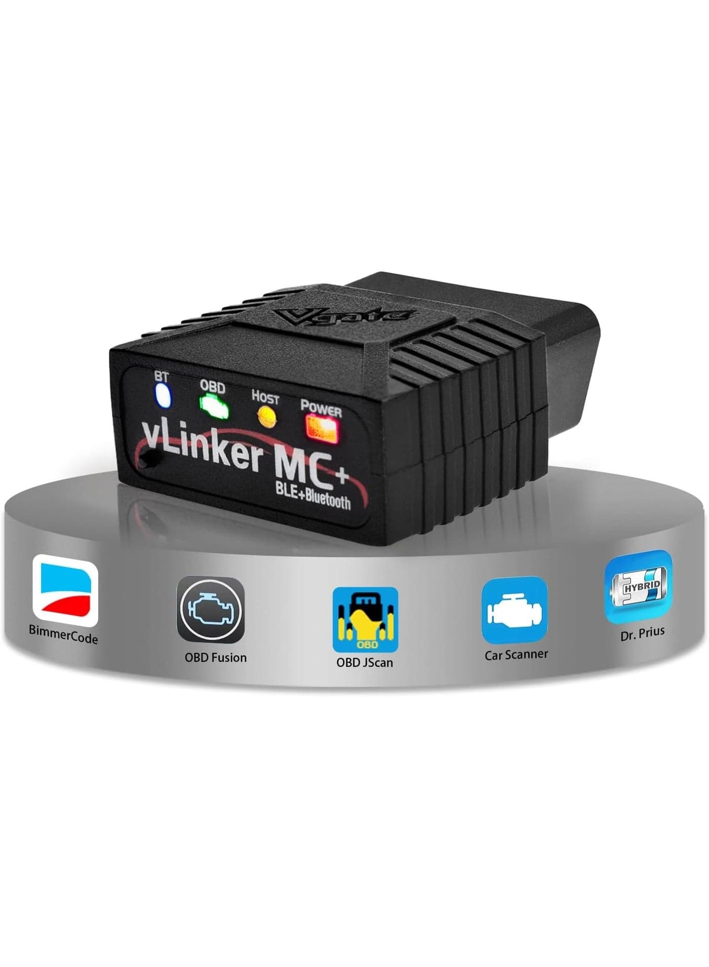 Vgate vLinker MC+ (BT3.0/BLE4.0) OBD2 Scanner Code Reader Diagnostic Scan Tool for Android & iOS & Windows, Black