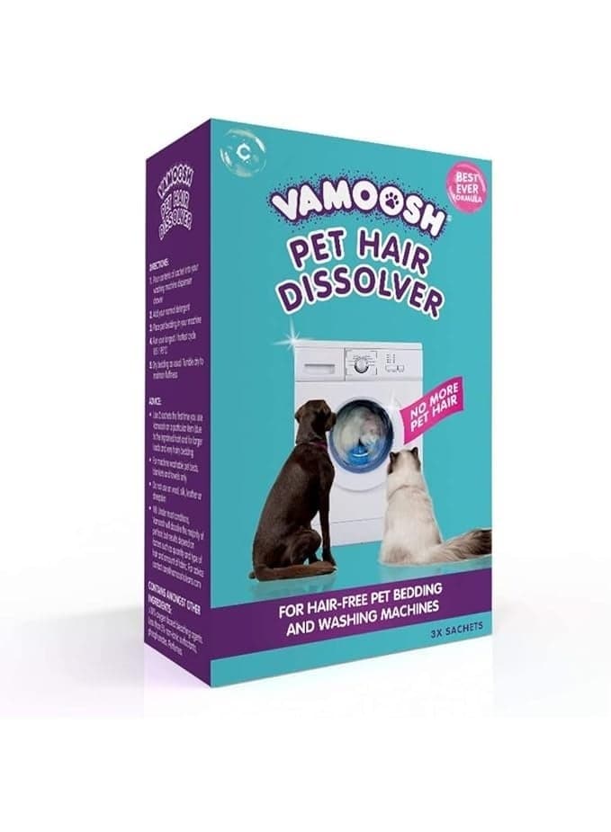 Vamoosh Pet Hair Dissolver- Pet Hair Remover for Washing Machines, 3x100g
