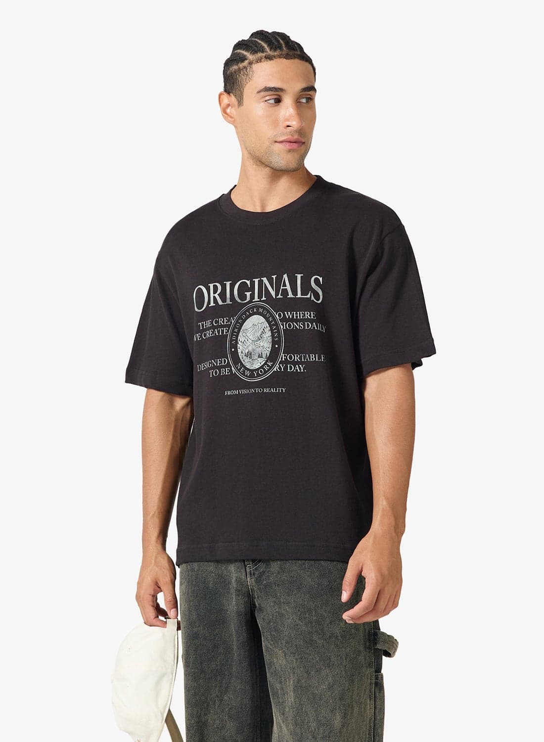 Casual Graphic Back Crewneck T-Shirt
