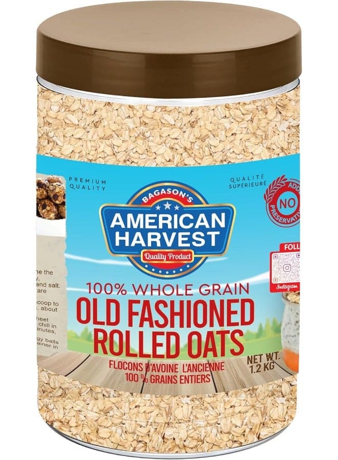 American Harvest Rolled Oats In Jar 1.2kg | Old Fashioned | Gluten Free