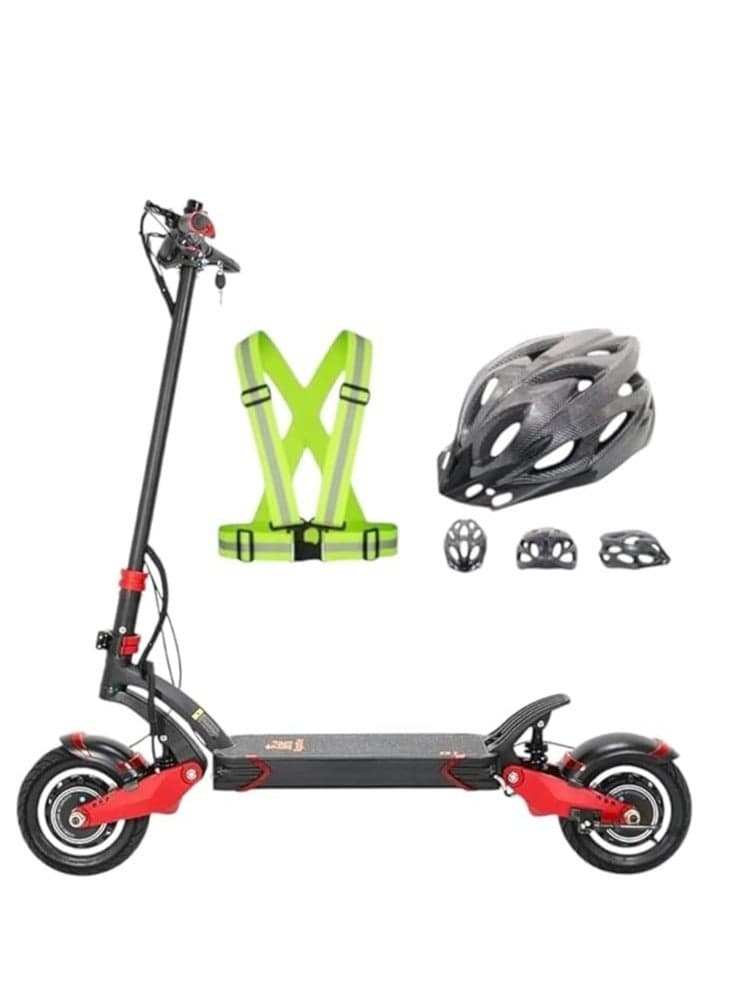 G-1 Electric Scooter, 65km/h Top Speed, 65km Range, Dual Motor 1200W, 52V/118.2Ah Battery, LED Lights, Foldable, 150kg Max Load, Cruise Control available, With free Gifts Vest and Helmet.