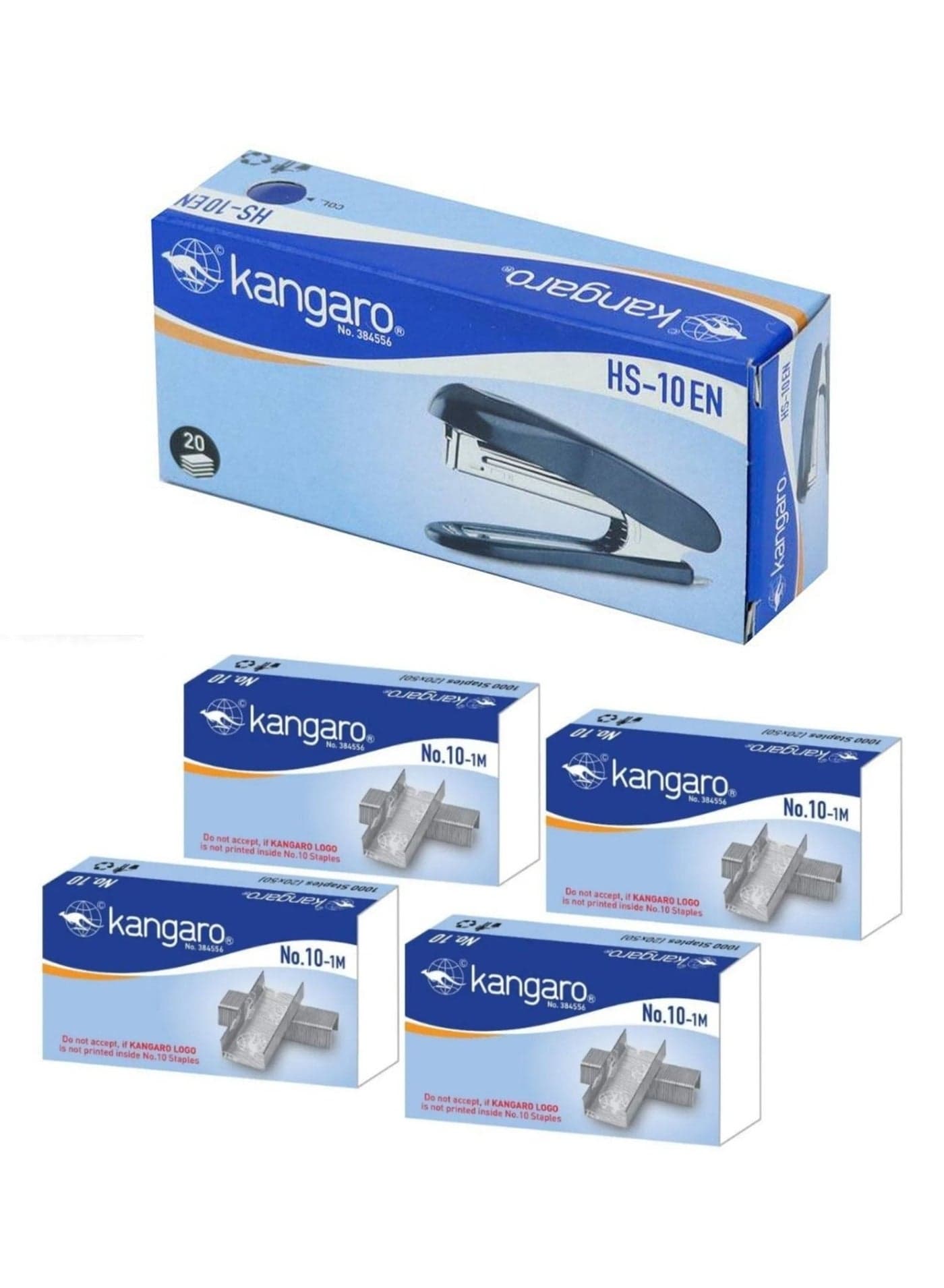 20-Sheet Capacity Stapler With 4 Packs of Pins Assorted Colours