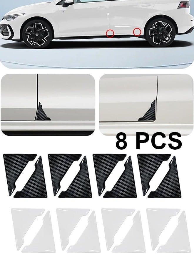 8 PCS Car Door Guard Protector, Car Door Edge Guard, Anti-Collision Vehicle Side Corner Protector, Auto Accessories Self-Adhesive Auto Edge Protection Cover Fit for Most Vehicle (Carbon Fiber and White)