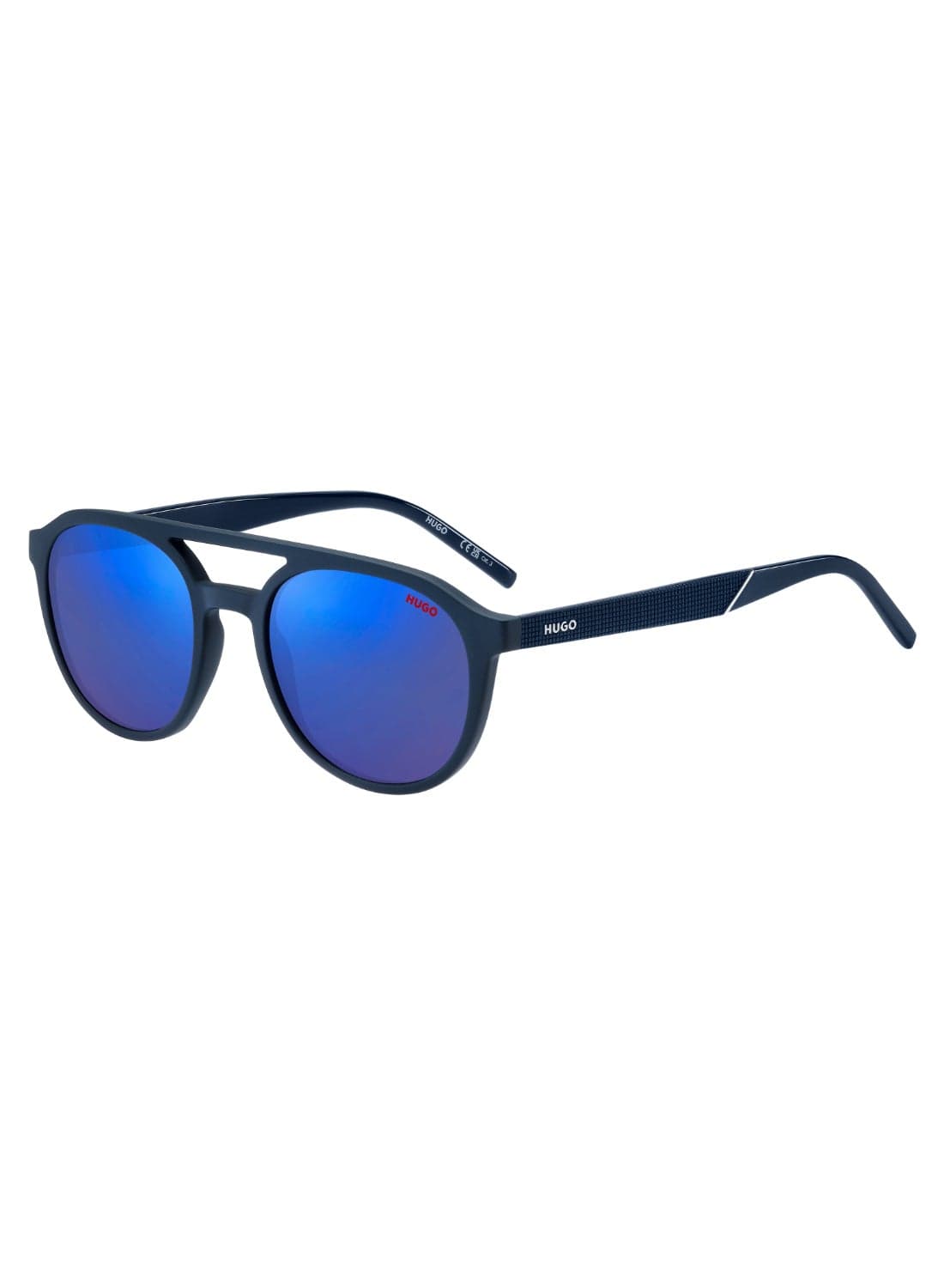 Men's Uv Protection Round Shape Sunglasses Hg 1305/S Grey 45 - Lens Size: 45.1 Mm - Blue