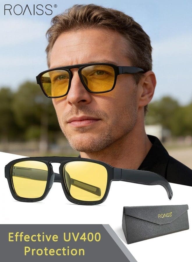 Polarized Night Vision Glasses for Driving, UV400 Protection Sun Glasses, Fashion Sunshade and Sun Protection Sun Shades for Men Women Fishing, Traveling, Golfing, 53mm