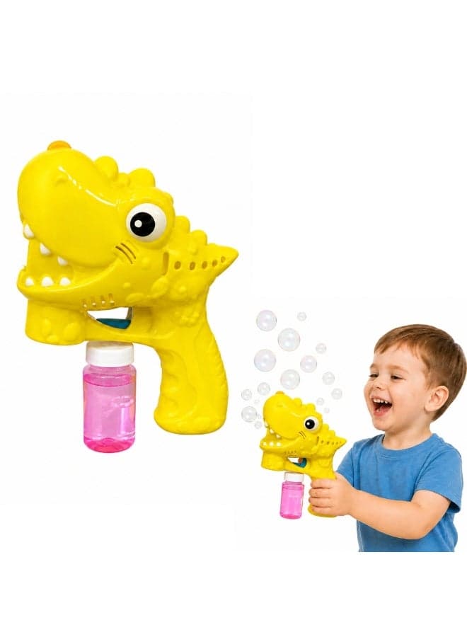 Dinosaur Bubble Gun Toy for Kids with Bubble Refill Bottle, Automatic Bubble Blower Machine, Electric Bubble Maker Toy for Boys & Girls, Outdoor Summer Toy, Party Favor, Birthday Gift, Bubble Shooter Toy for Toddlers (Multi-colour)