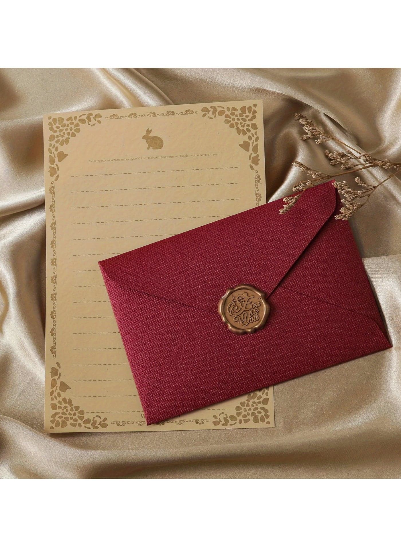 16Pcs Premium Linen Envelope Kit for Handwritten Love Letters & Birthday Cards - 3 Thick Envelopes + 10 Stationery Sheets + 3 Wax Seals Gift Set