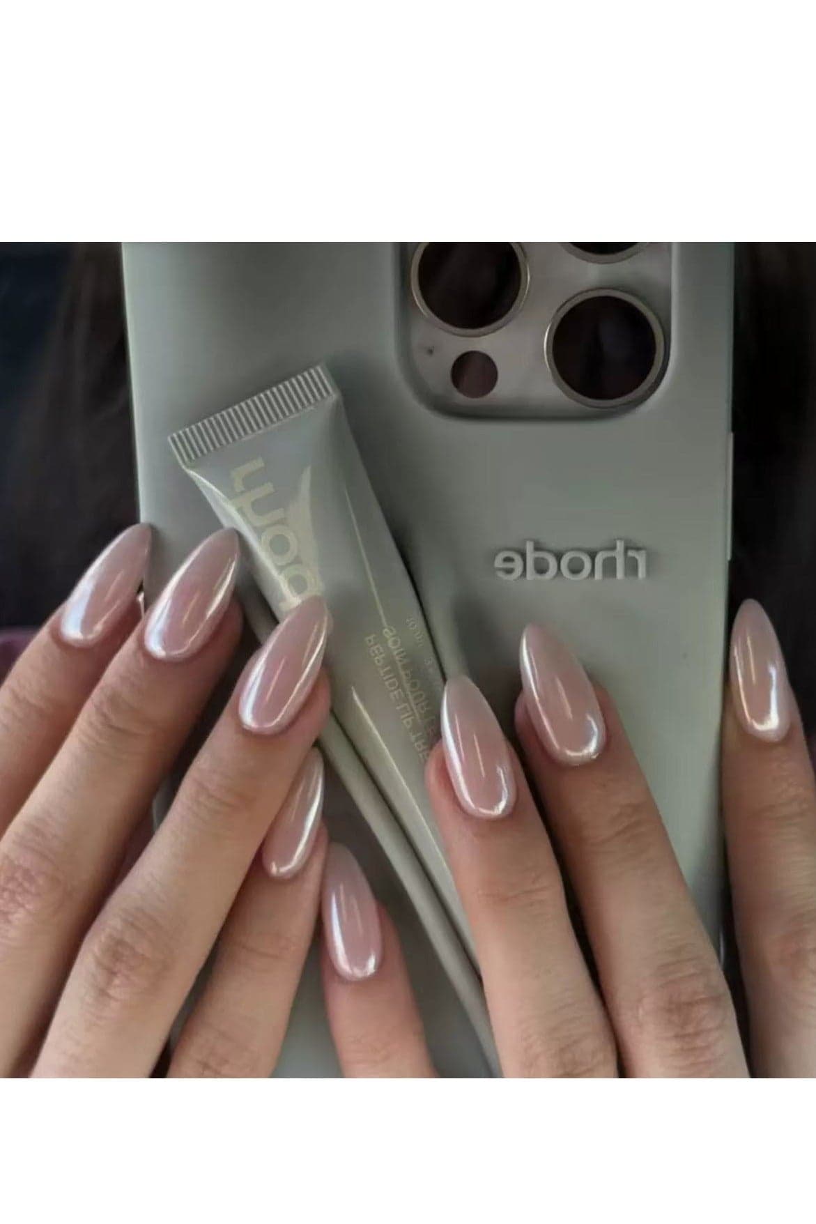 Press On False Nails 24pcs, Short Almond Shape Design, Simple Nude Pink Almond Nails: High-Gloss Glitter, Durable & Long-Lasting,Reusable Nails, Acrylic Nails With Glue Kit.