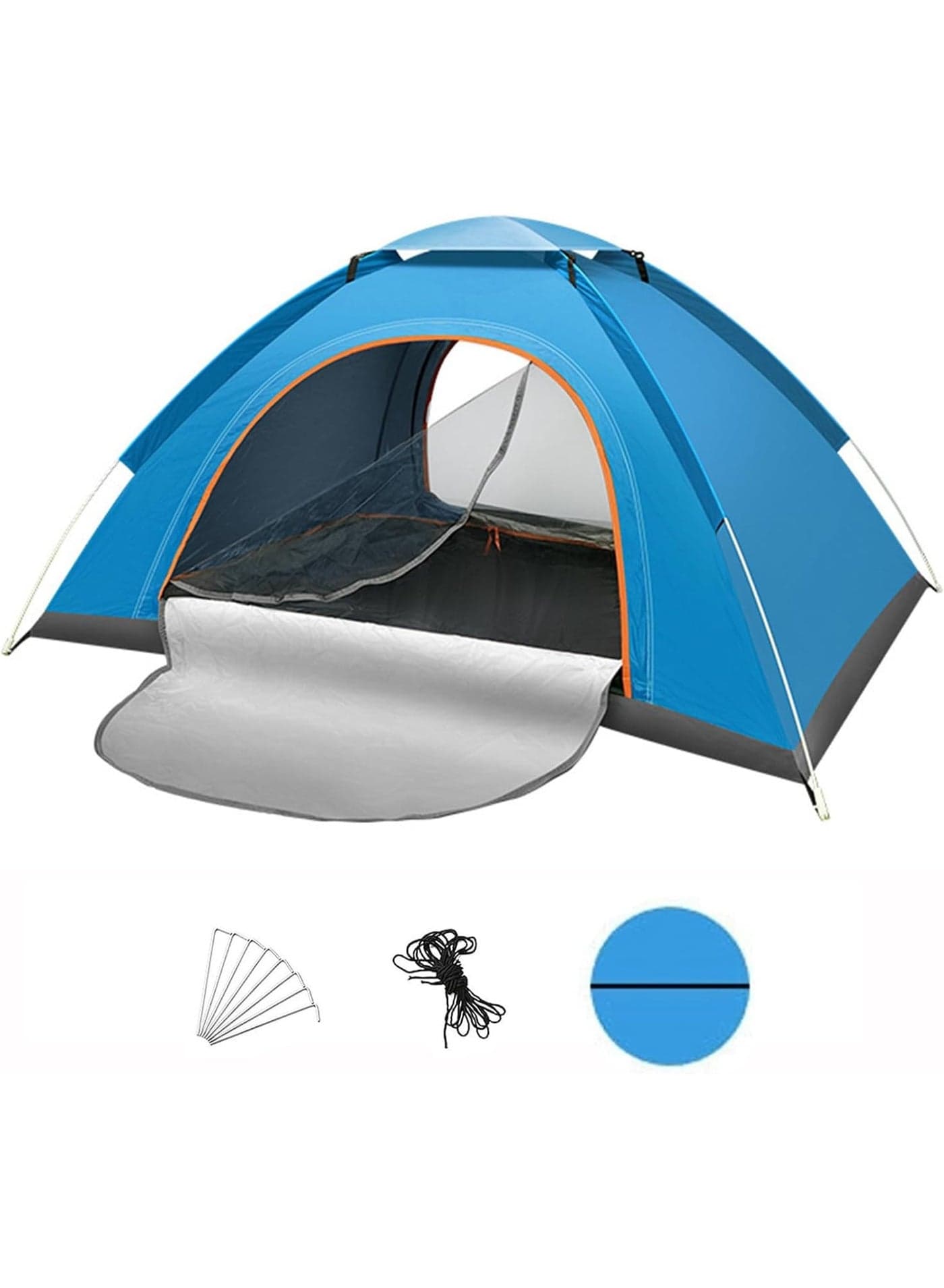 Camping Tent 3-4 Person,Portable Outdoor Tent,Easy Setup,with Carrying Bag,Pop up Tents Desert Camping(Blue)