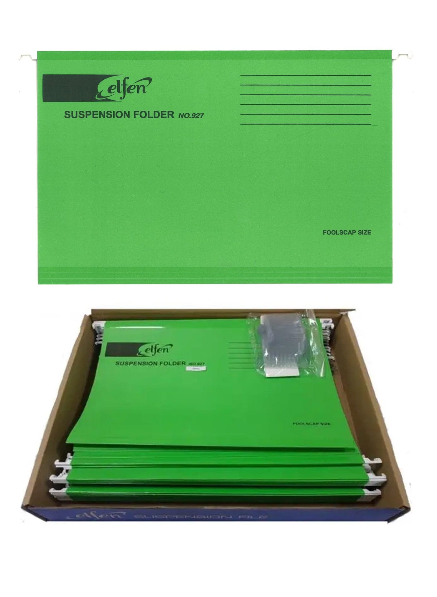 50-Piece Foolscap Size Hanging File Green Colour