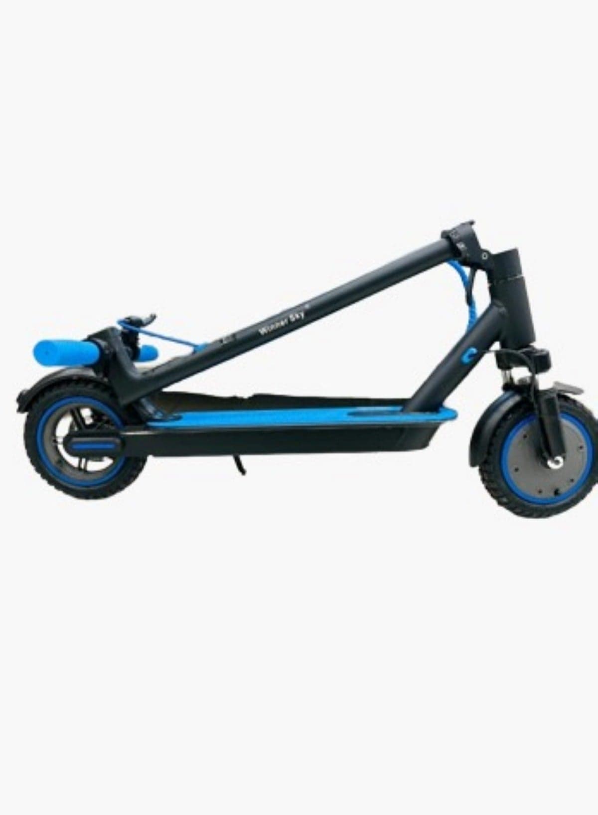 Electric Scooter Speed 35 KM Front Side Suspension Motor 350W with Bluetooth Off Road Tyre and Light Blue