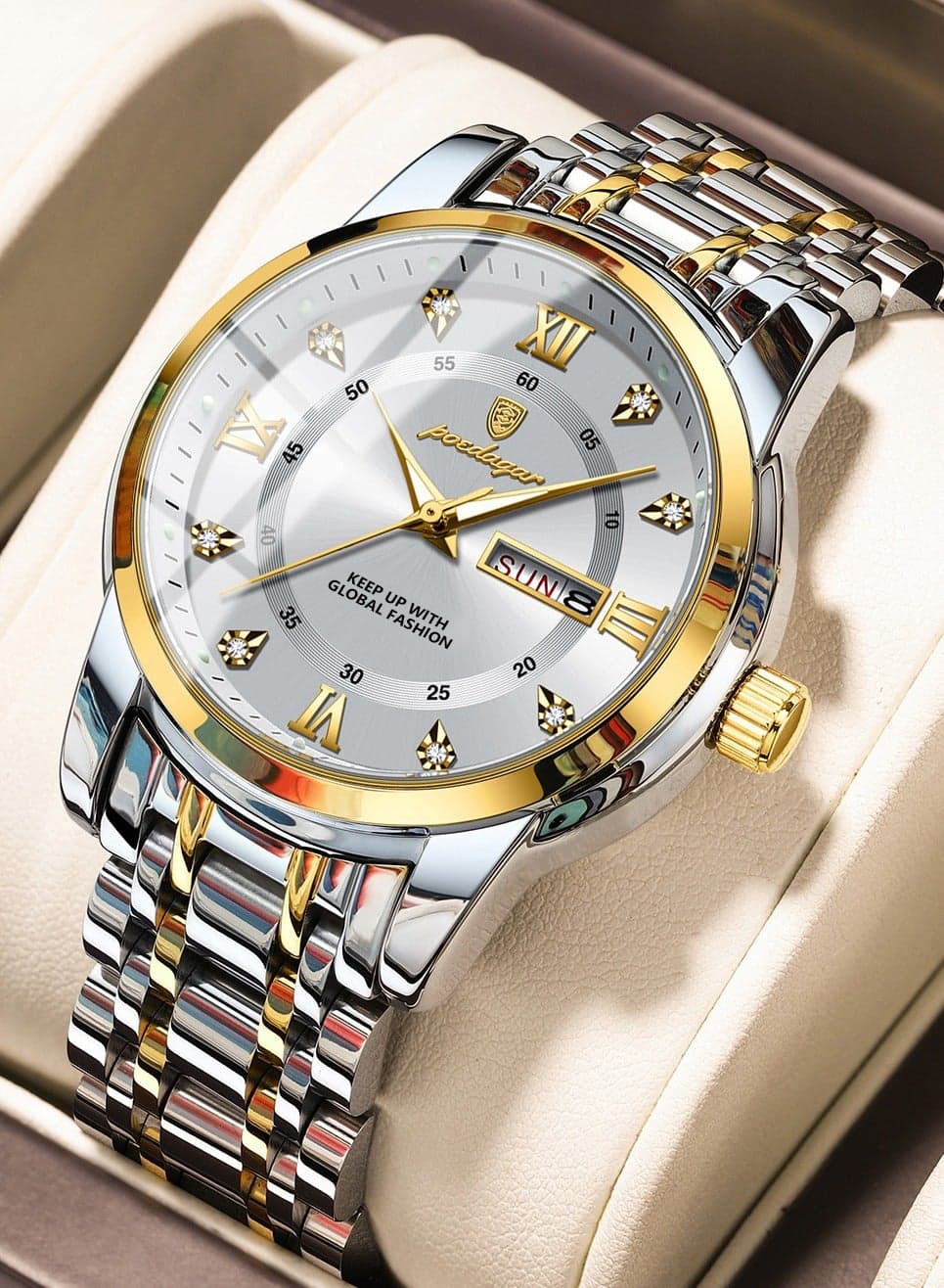 Watches for Men ,Waterproof Luminous Men's Watch Quartz-Case 41mm