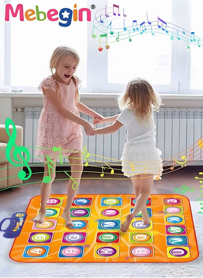 Alphabet Learning Dance Playmat, Education Dancing Pad with Adjustable Built-in Music, Slip and Safe Play Mat Toy, Great for Developing Kid's Musical Interest, Hands-on Ability and Imagination Capacity, 71*83cm