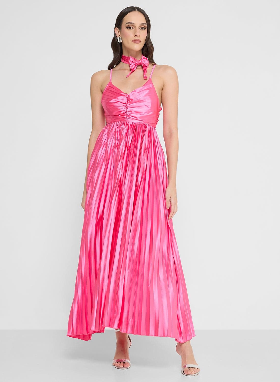 Pleated Strap Dres